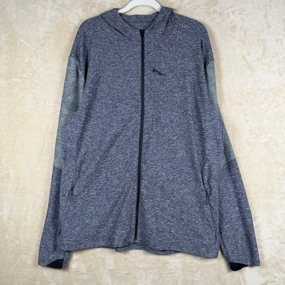 Lululemon Men's XXL Surge Warm Full Zip Jacket Hoodie Grey Heathered Gym Workout